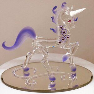 Fairy Tale Unicorn Glass Figurine Fantasy Decor Gift